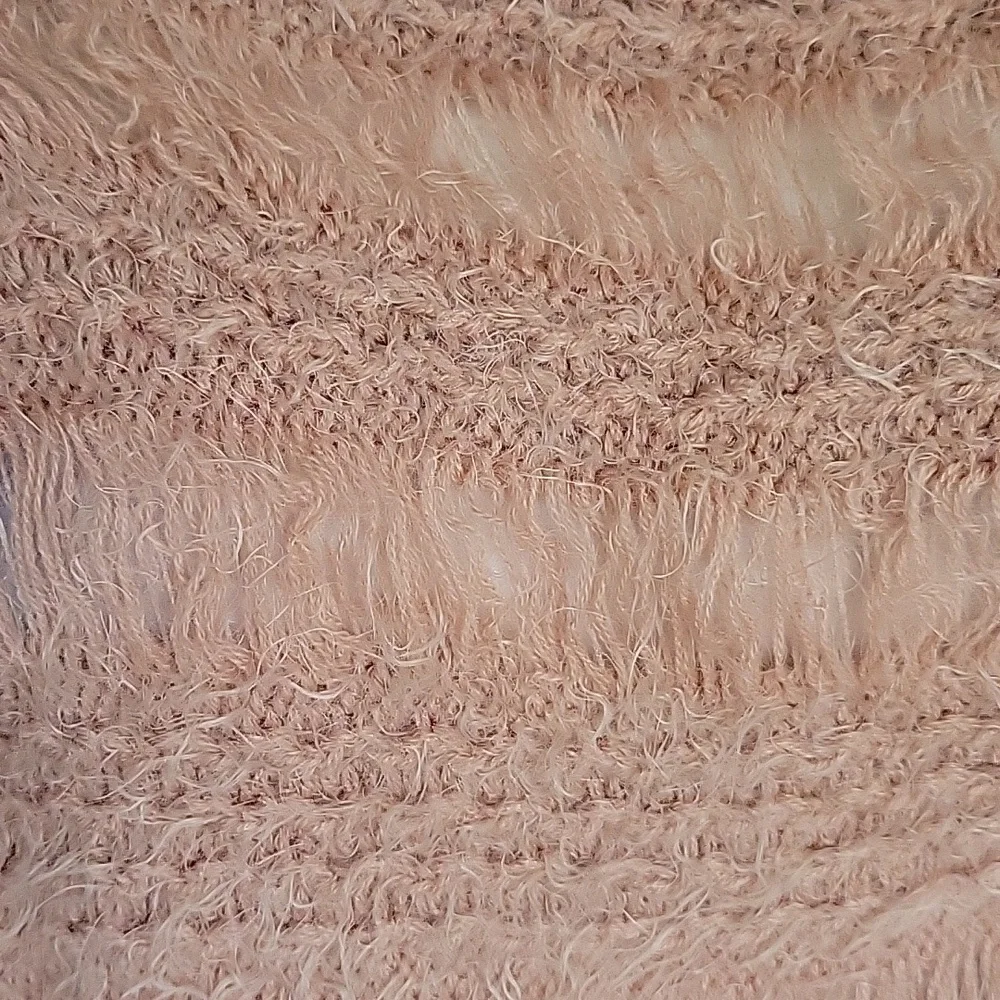 Puff & Bear Blush / Peach Color Fuzzy Sweater - Picture 5 of 10